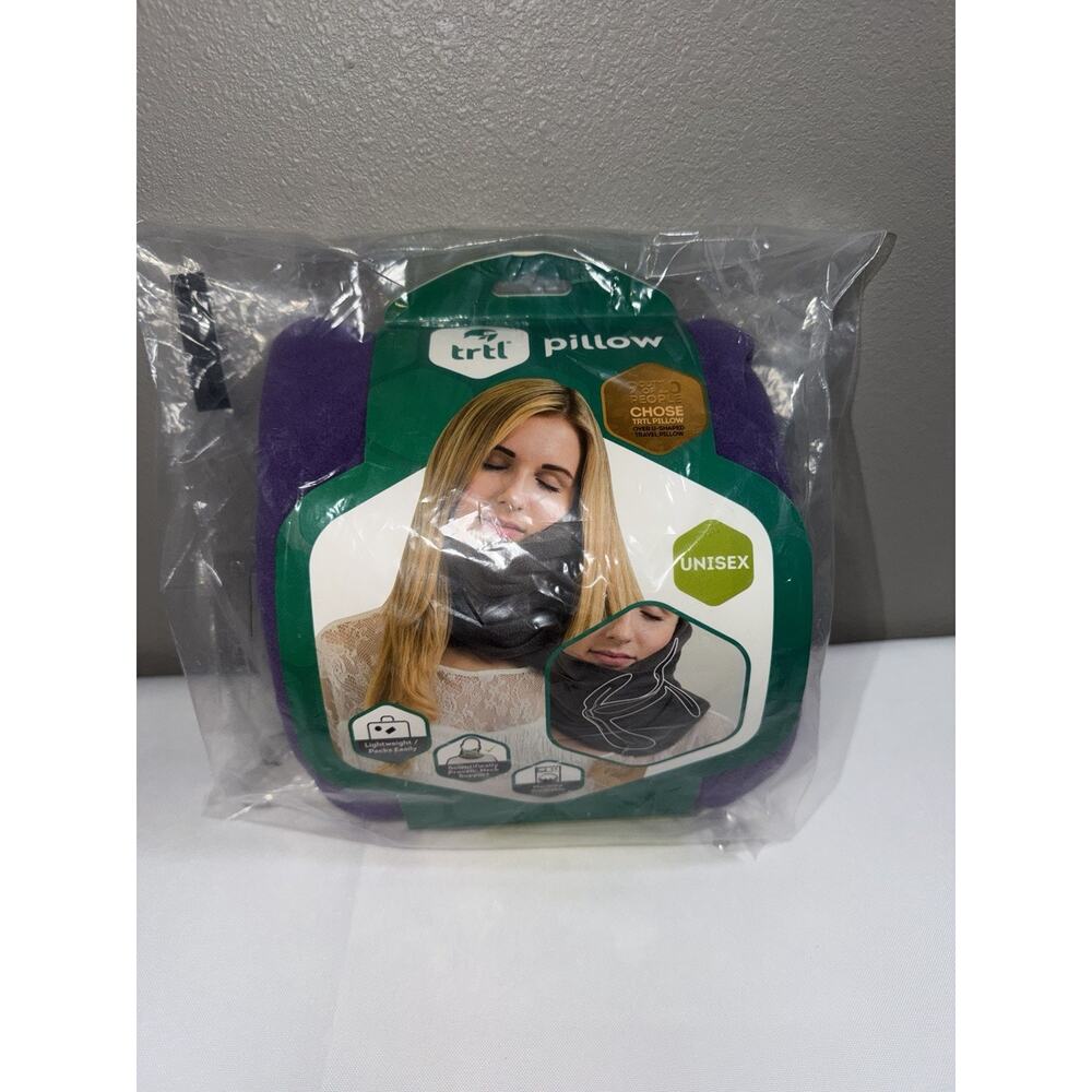 Trtl Travel Pillow Ergonomic Neck Support PURPLE Fleece Plane Road Trip Comfort